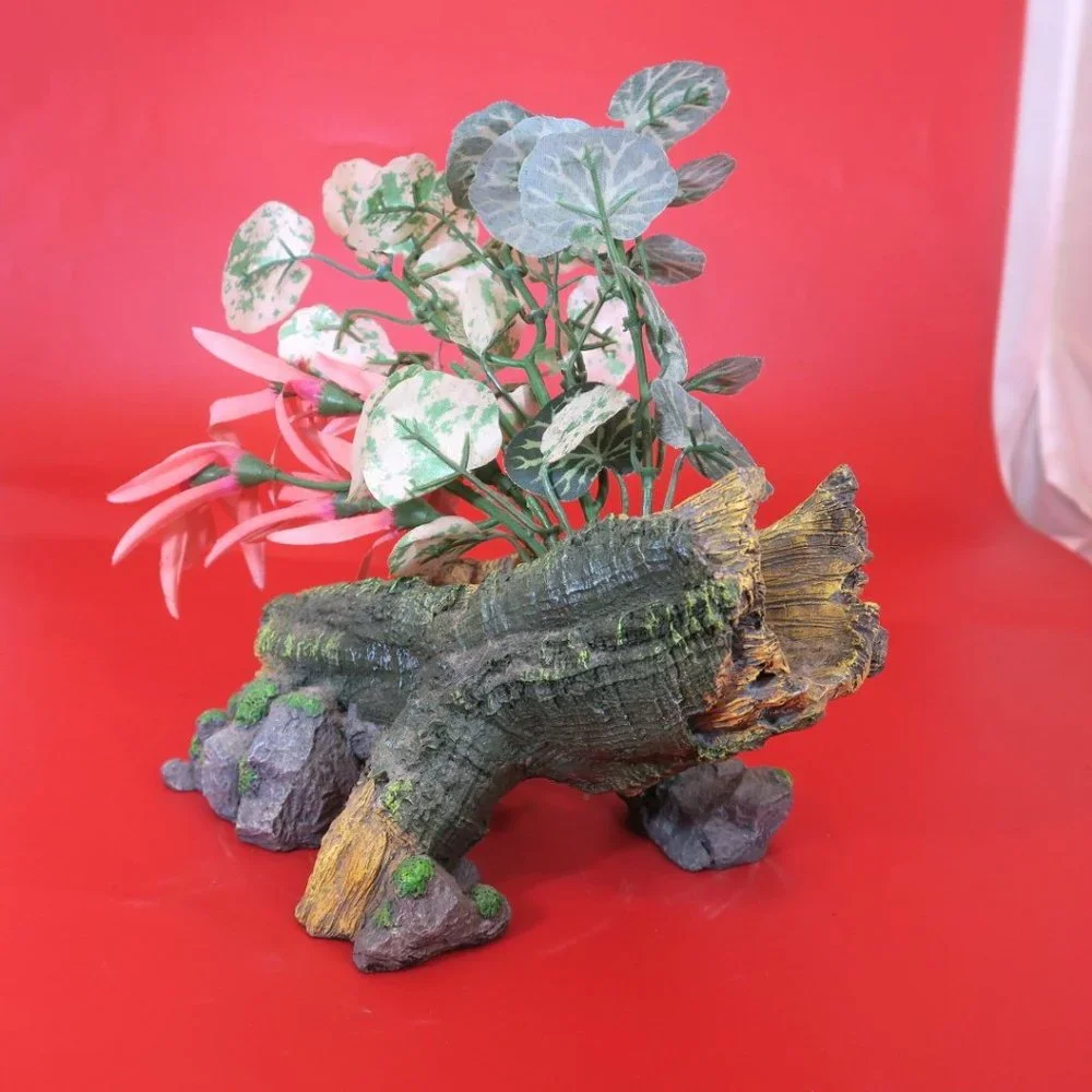 Aquarium Terrarium Decoration Fish Tank Landscape Hideout Plastic Plant Ornament
